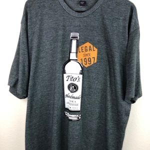 Tito's Graphic Tee 20th Anniversary Handmade Vodka